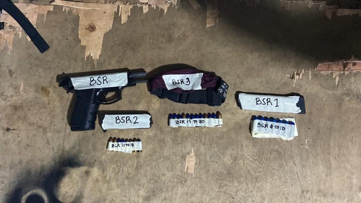 baril at bala nakumpiska sa sarong lalaki sa Daet, Camarines Norte