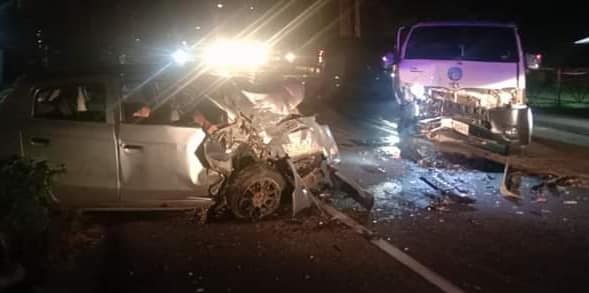 aksidente kan kotse asin van sa Milaor, Camarines Sur